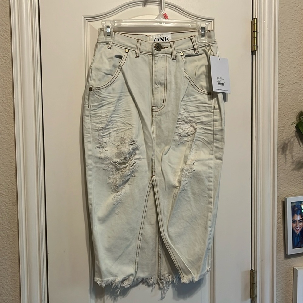 one teaspoon cadillac distressed pencil skirt sz 25